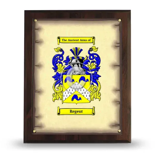 Regent Coat of Arms Plaque