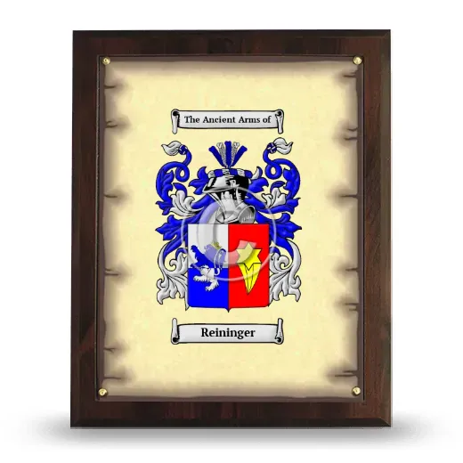 Reininger Coat of Arms Plaque