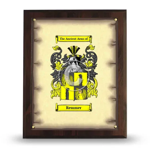 Remmer Coat of Arms Plaque