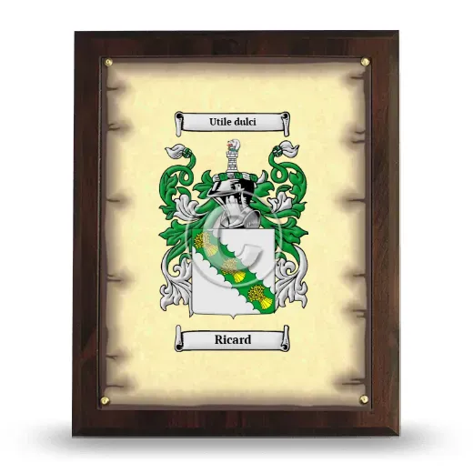 Ricard Coat of Arms Plaque
