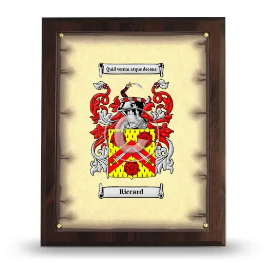Riccard Coat of Arms Plaque