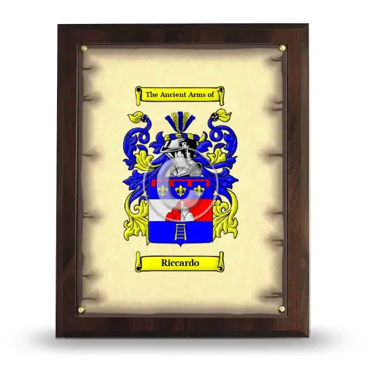 Riccardo Coat of Arms Plaque