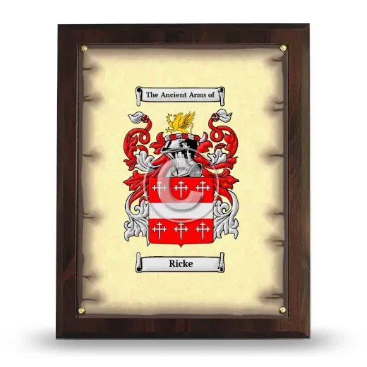 Ricke Coat of Arms Plaque