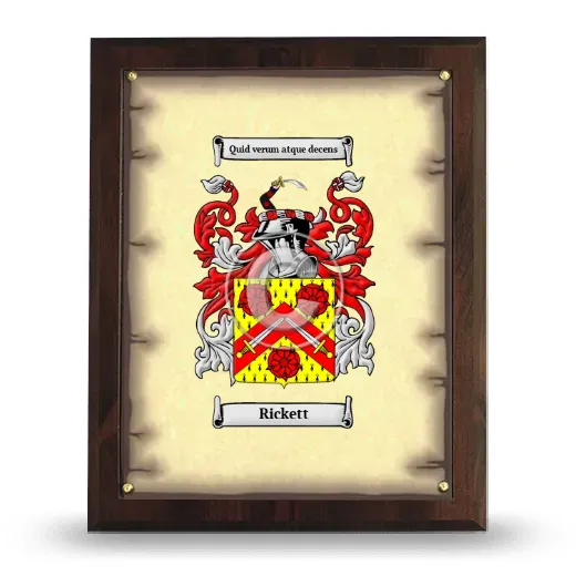 Rickett Coat of Arms Plaque