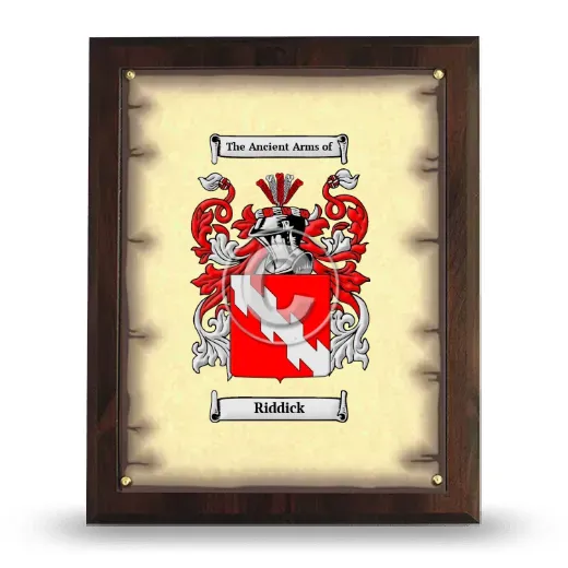 Riddick Coat of Arms Plaque