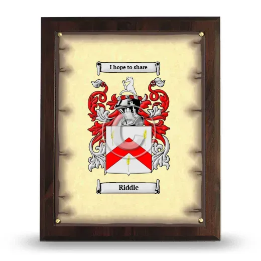 Riddle Coat of Arms Plaque