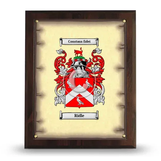 Ridle Coat of Arms Plaque