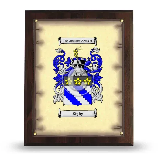 Rigby Coat of Arms Plaque