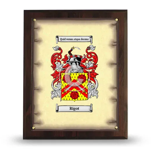 Rigot Coat of Arms Plaque