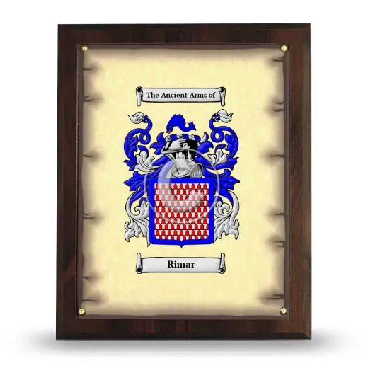 Rimar Coat of Arms Plaque
