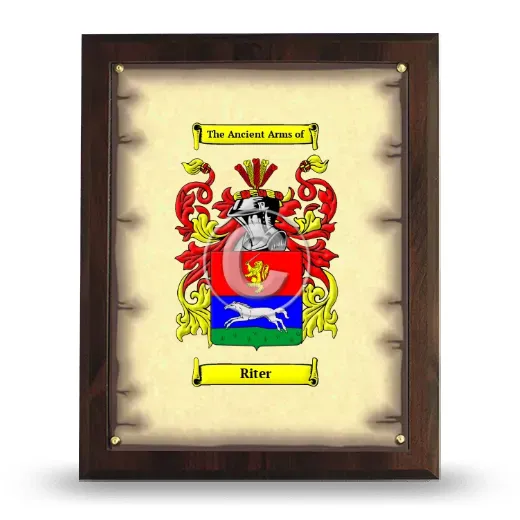 Riter Coat of Arms Plaque