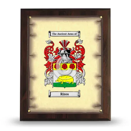 Rizos Coat of Arms Plaque