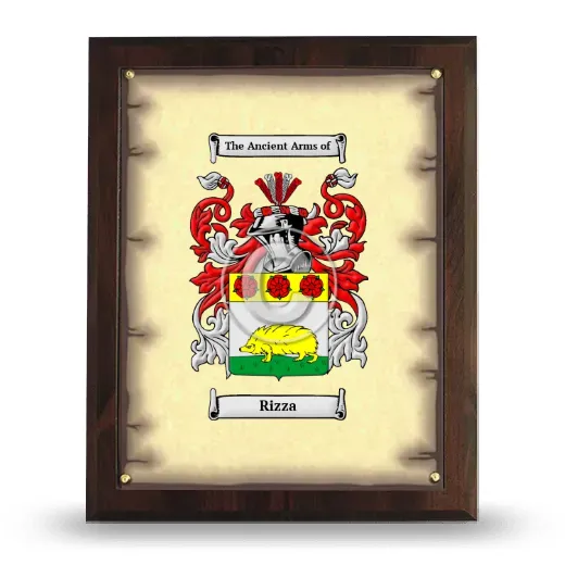 Rizza Coat of Arms Plaque