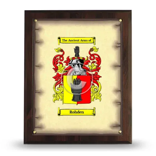 Rohden Coat of Arms Plaque