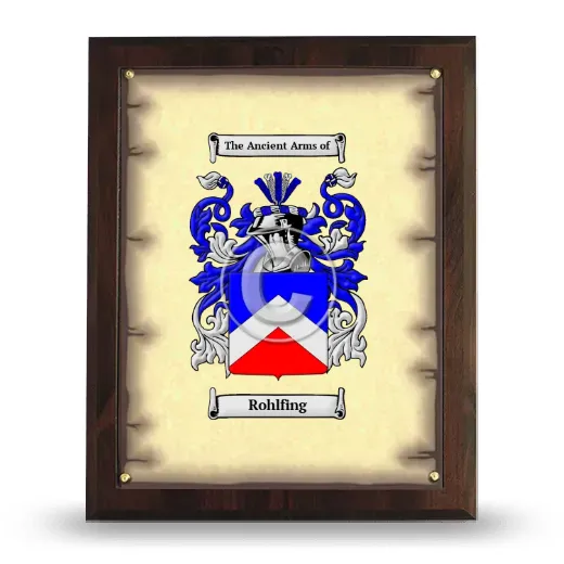 Rohlfing Coat of Arms Plaque