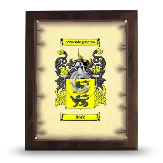 Rork Coat of Arms Plaque