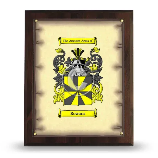 Rowans Coat of Arms Plaque