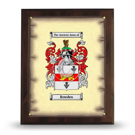 Rowden Coat of Arms Plaque