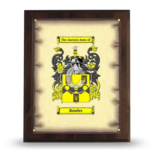Rowles Coat of Arms Plaque