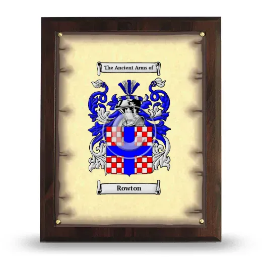 Rowton Coat of Arms Plaque