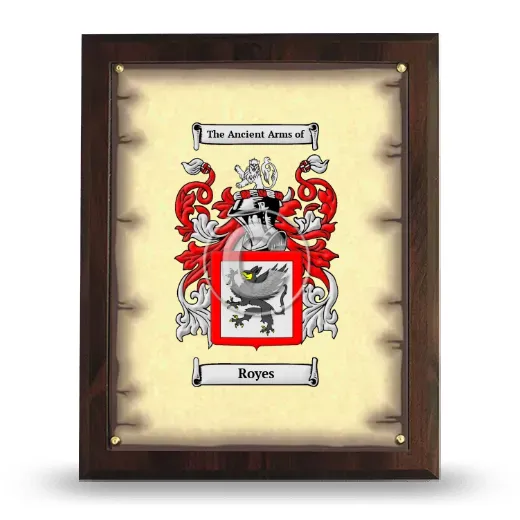 Royes Coat of Arms Plaque