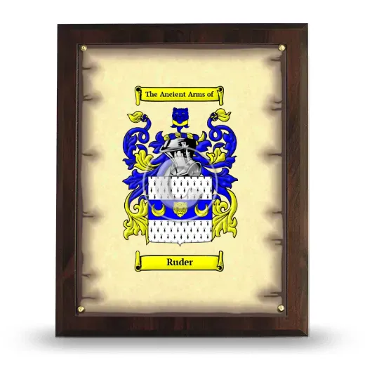 Ruder Coat of Arms Plaque