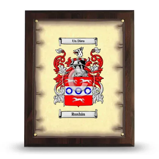 Rushin Coat of Arms Plaque