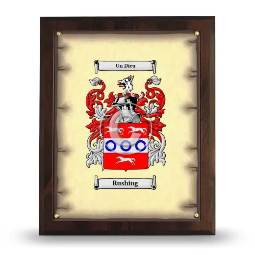 Rushing Coat of Arms Plaque