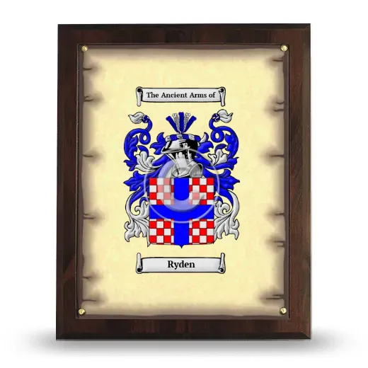 Ryden Coat of Arms Plaque