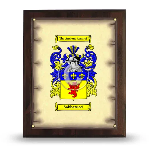 Sabbatucci Coat of Arms Plaque