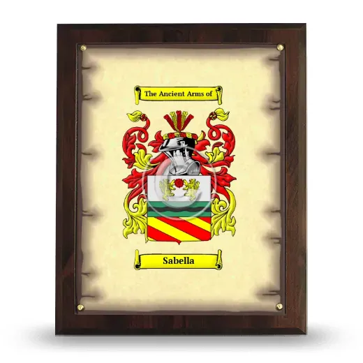 Sabella Coat of Arms Plaque