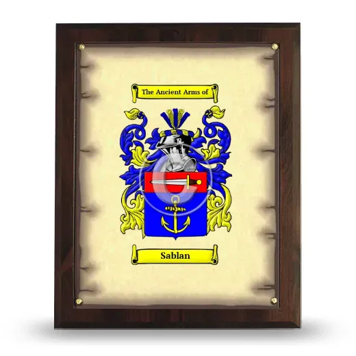 Sablan Coat of Arms Plaque
