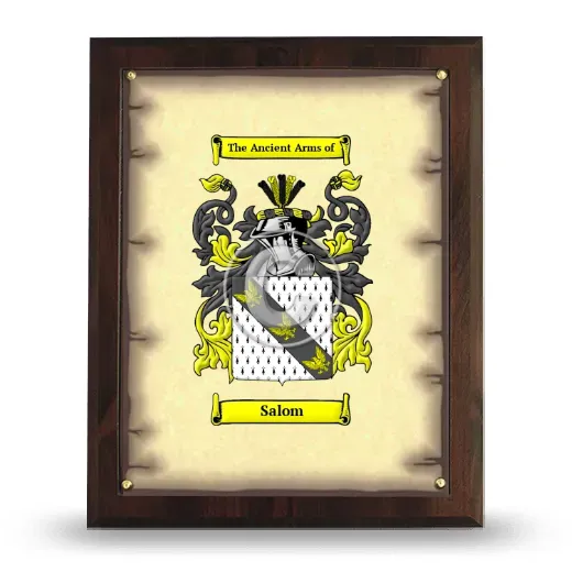 Salom Coat of Arms Plaque