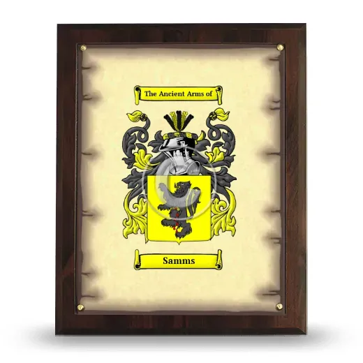 Samms Coat of Arms Plaque