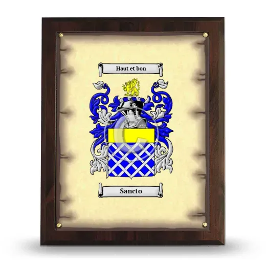 Sancto Coat of Arms Plaque
