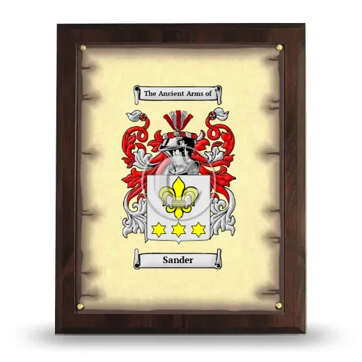 Sander Coat of Arms Plaque