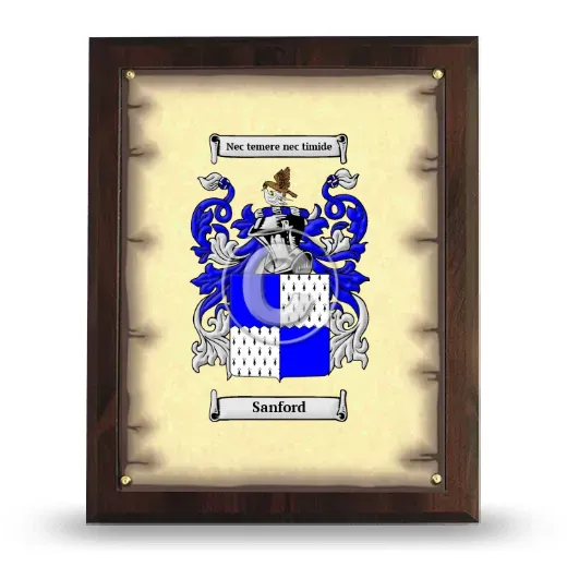 Sanford Coat of Arms Plaque