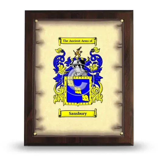 Sansbury Coat of Arms Plaque