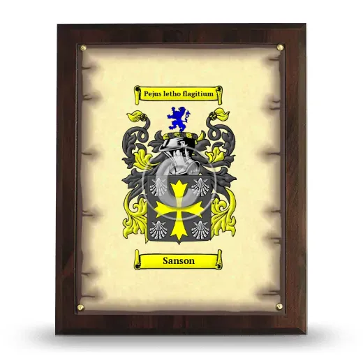 Sanson Coat of Arms Plaque
