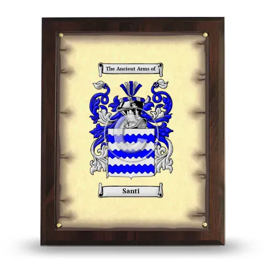 Santi Coat of Arms Plaque