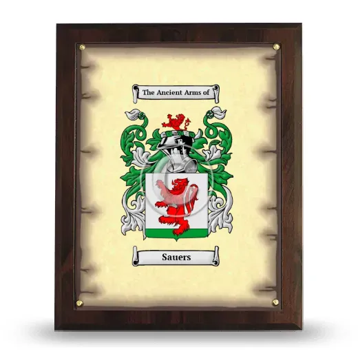 Sauers Coat of Arms Plaque