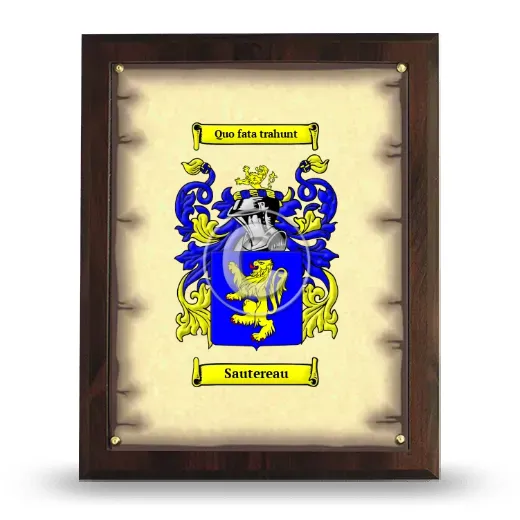 Sautereau Coat of Arms Plaque