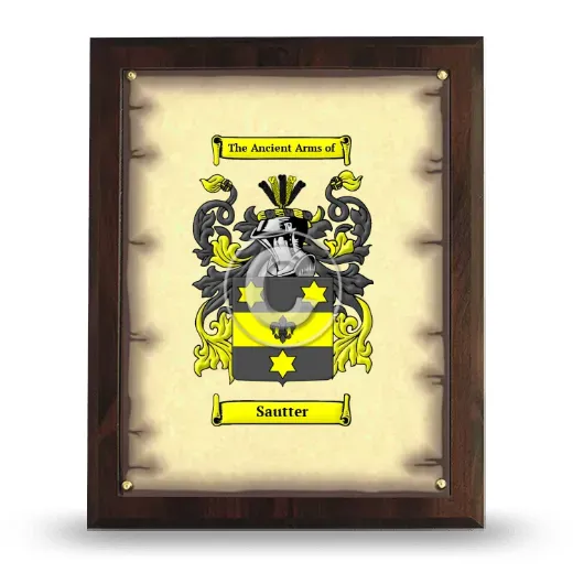 Sautter Coat of Arms Plaque