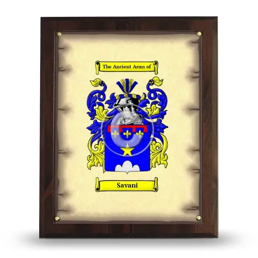 Savani Coat of Arms Plaque