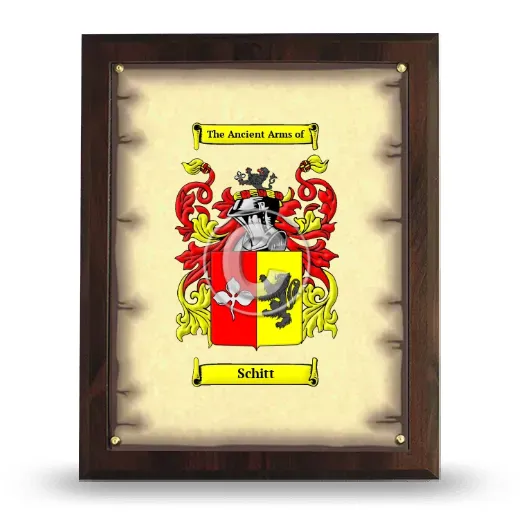 Schitt Coat of Arms Plaque