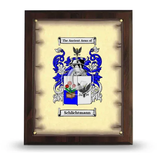 Schlichtmann Coat of Arms Plaque