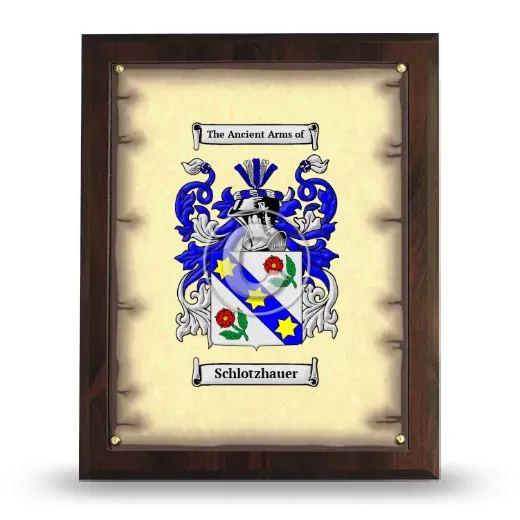 Schlotzhauer Coat of Arms Plaque