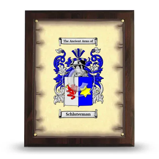 Schluterman Coat of Arms Plaque