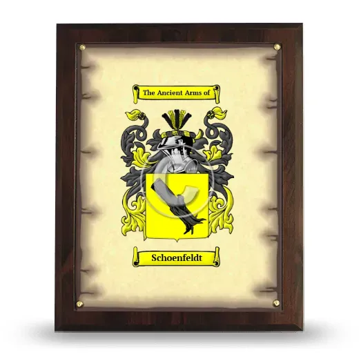 Schoenfeldt Coat of Arms Plaque