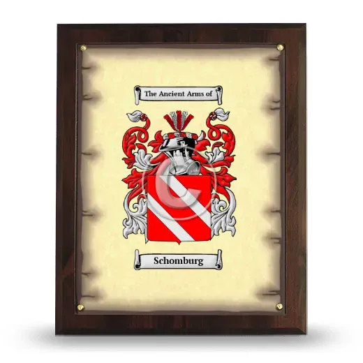 Schomburg Coat of Arms Plaque